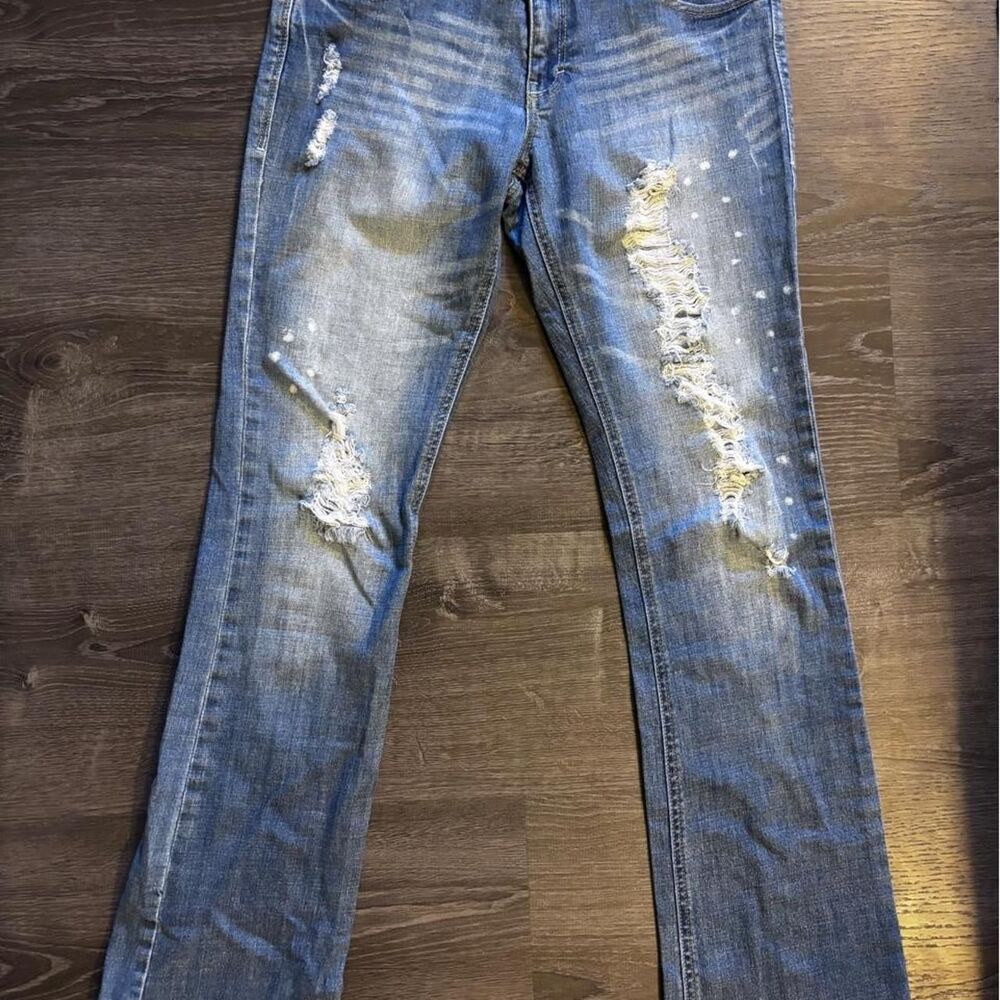 Flying Monkey Distressed Skinny Jeans Size 29 Y2K Stretch Denim <3